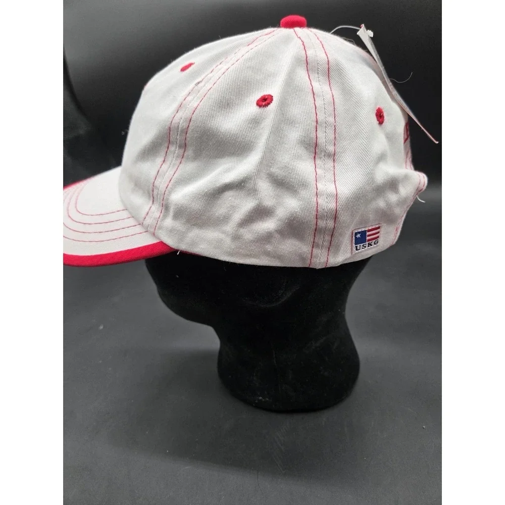 US Kids Golf White Red Embroidered Adjustable Baseball Cap Youth L/XL PGA Logo